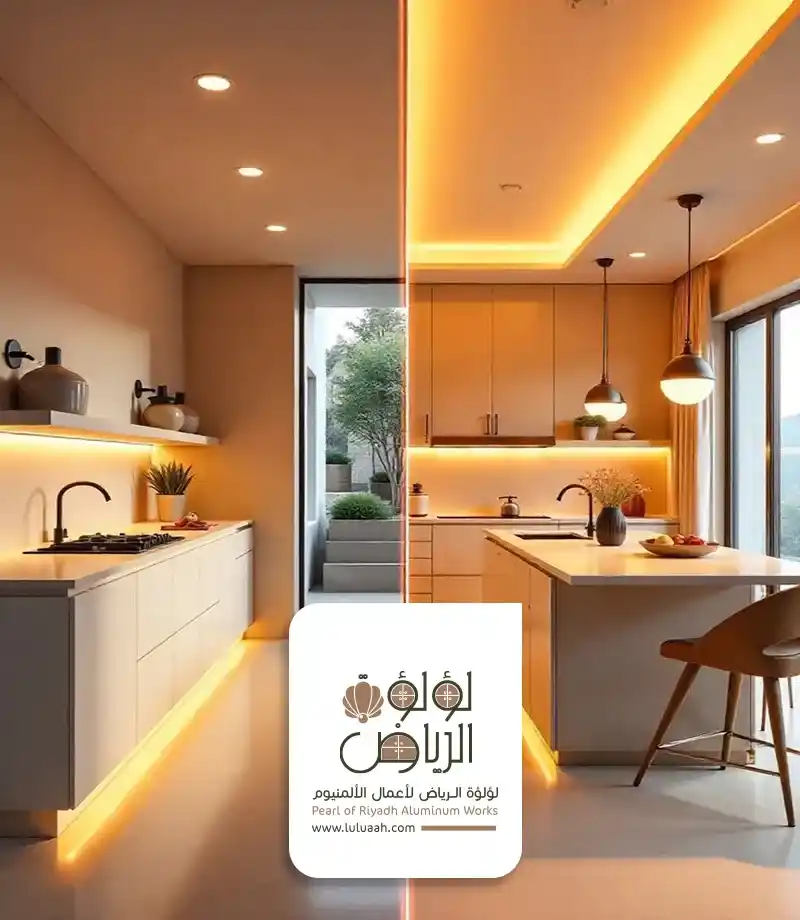 تفصيل مطابخ رخيصة بالرياض اضاءة فخمة